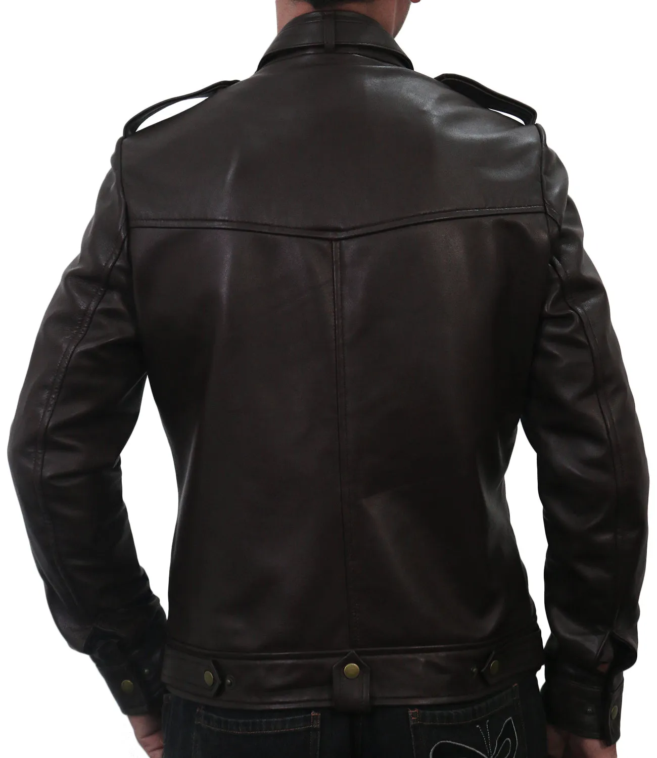 Leather Jackets Hub Mens Genuine Lambskin Leather Jacket (Black, Officer Jacket) - 1501075