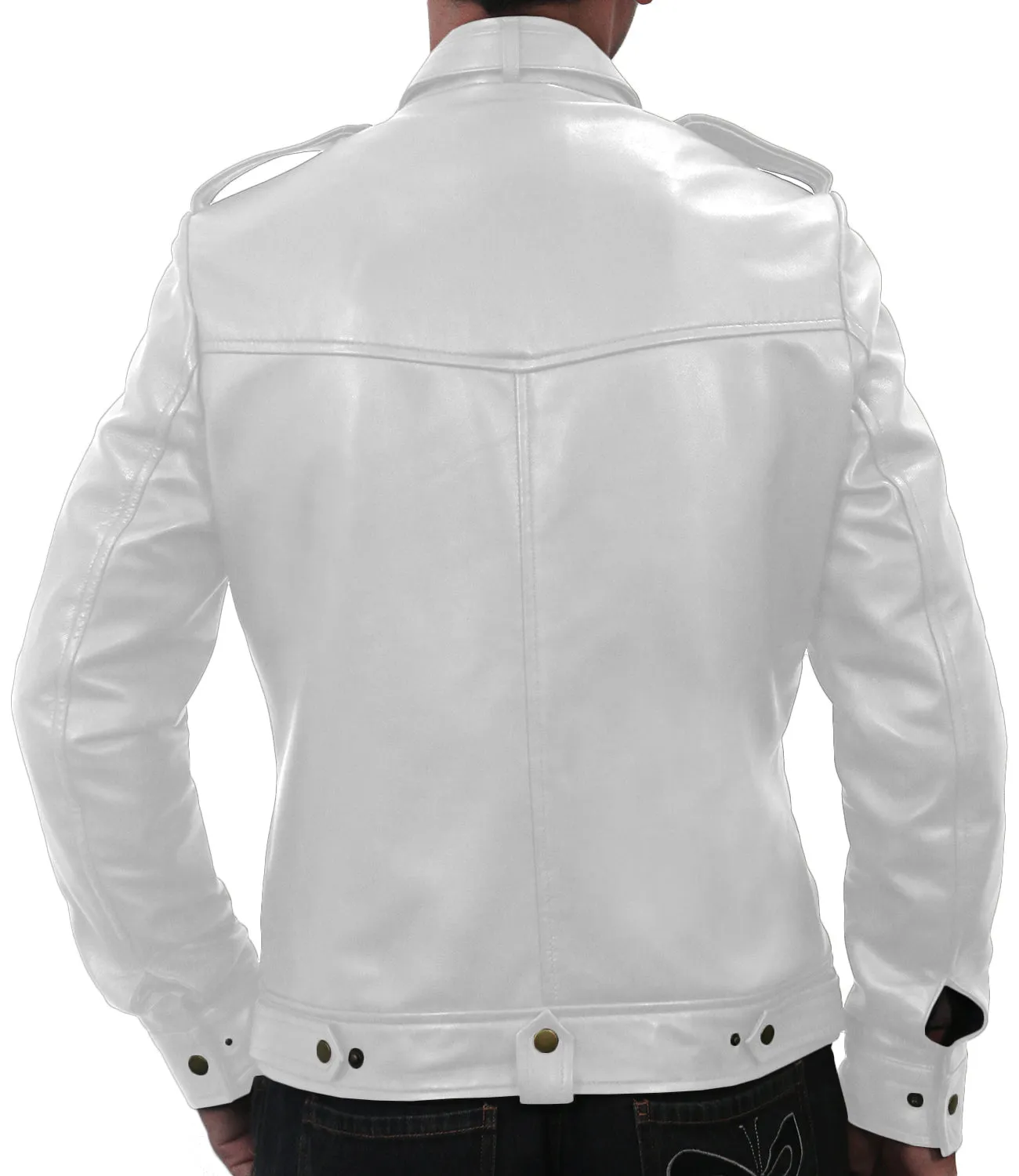 Leather Jackets Hub Mens Genuine Lambskin Leather Jacket (Black, Officer Jacket) - 1501075