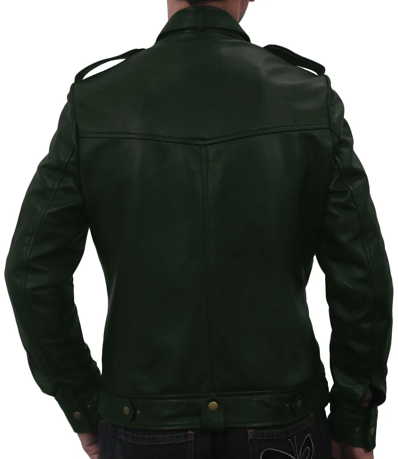 Leather Jackets Hub Mens Genuine Lambskin Leather Jacket (Black, Officer Jacket) - 1501075