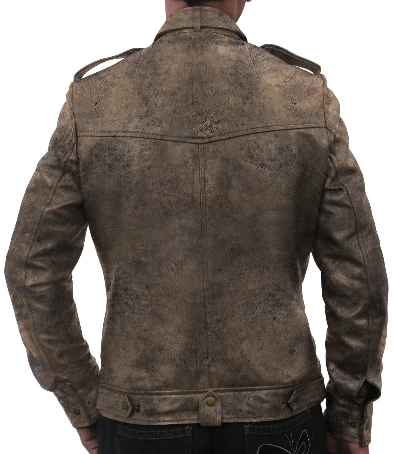 Leather Jackets Hub Mens Genuine Lambskin Leather Jacket (Black, Officer Jacket) - 1501075