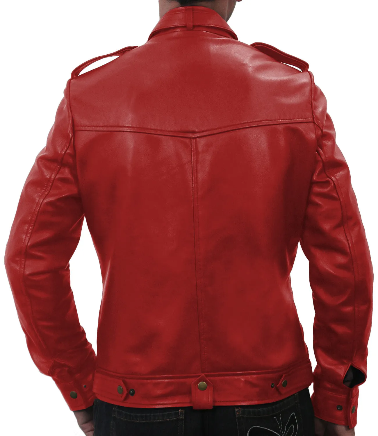 Leather Jackets Hub Mens Genuine Lambskin Leather Jacket (Black, Officer Jacket) - 1501075
