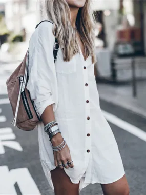 Lily White Sunscreen Cover-up Shirt Dress