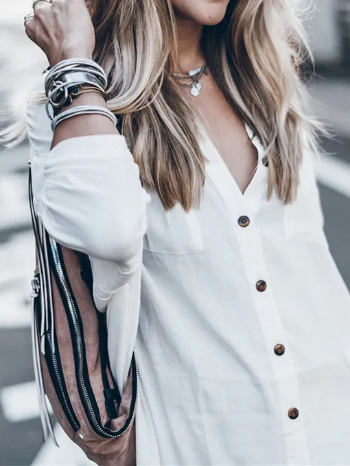 Lily White Sunscreen Cover-up Shirt Dress