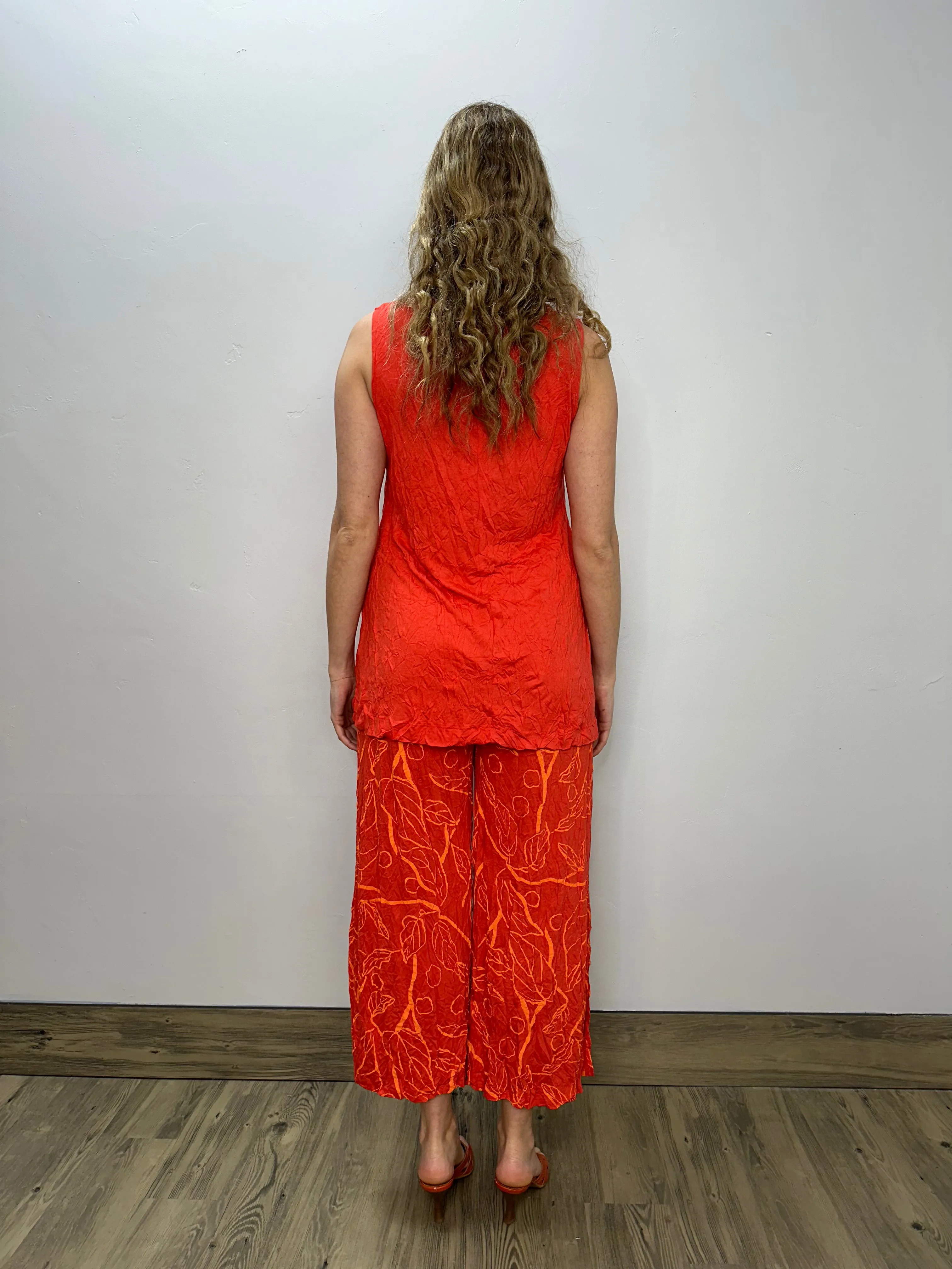 Liz Crinkle Tank - Apricot