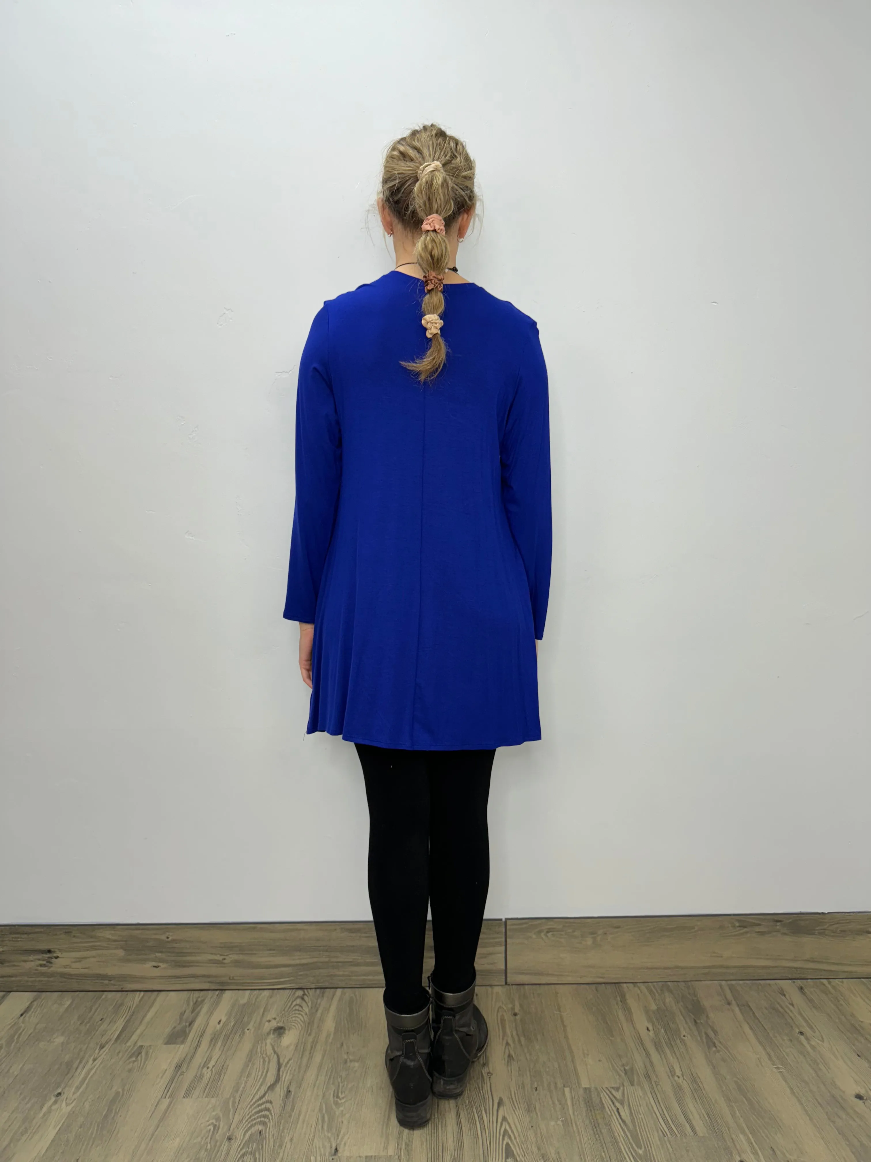 Long Sleeve Basic A-Line Tunic - Royal