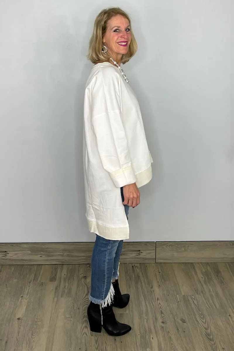Long Sleeve Hi-Low Fleece Tunic