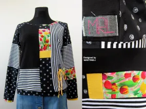 Long Sleeves T-Shirt Top for Women,M Striped Cotton Top
