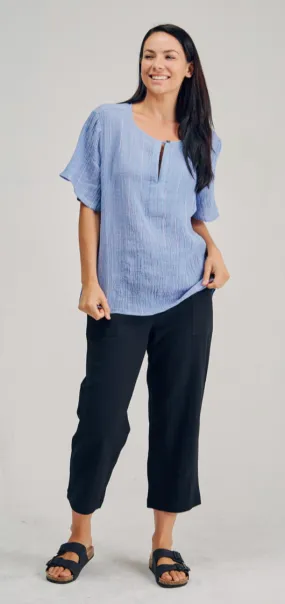 LST2166 Ladies 100% Hemp Wrinkle Fabric Blouse