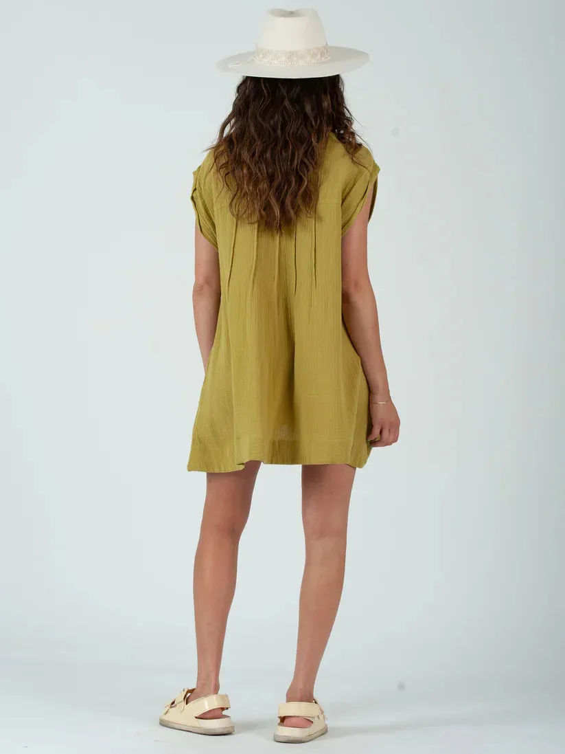 Lucca Couture GABRIELA Button Down Tunic Top in Avo