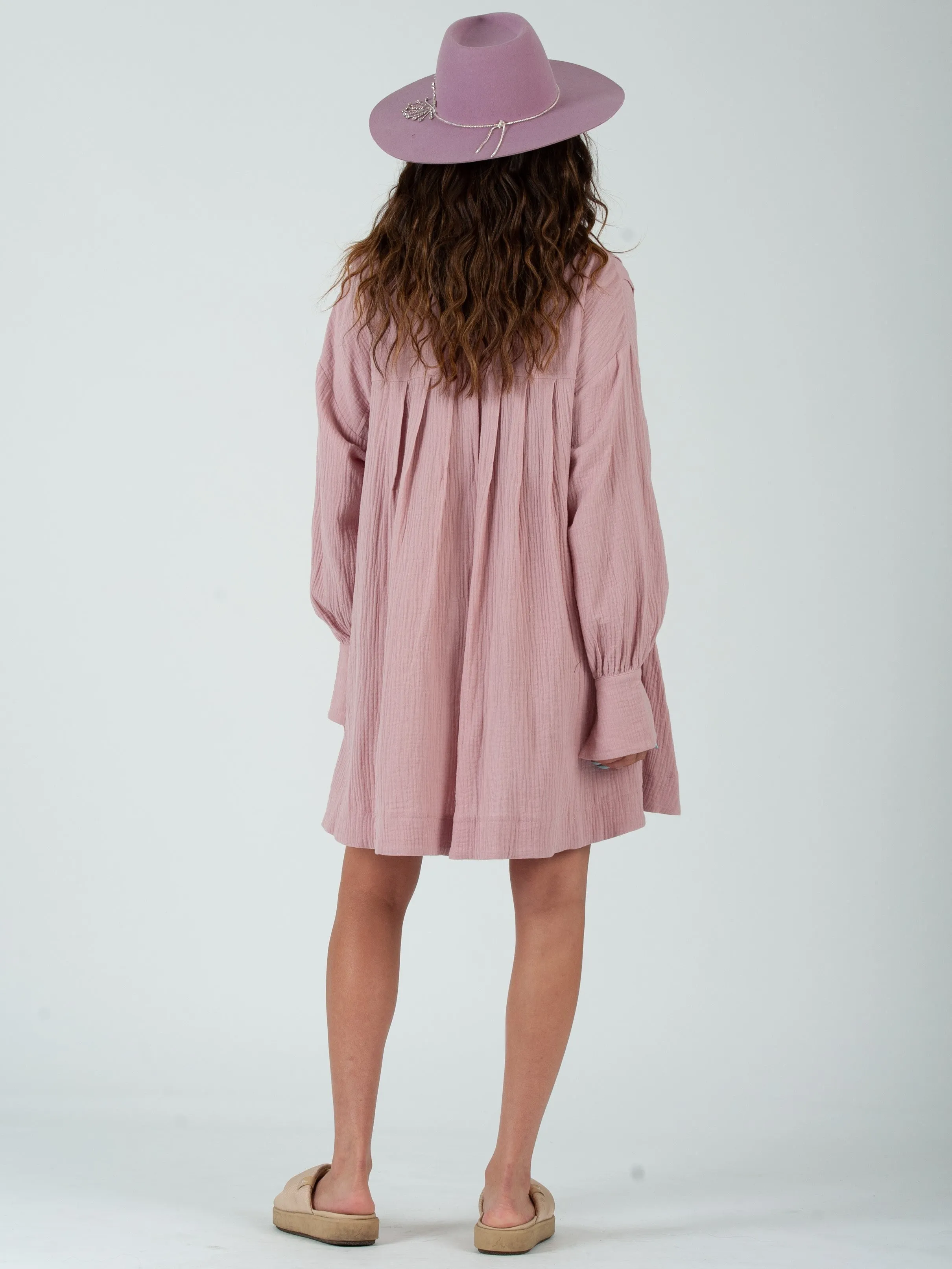 Lucca Couture KIARA Button Down Mini Dress in Satinwood
