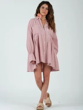 Lucca Couture KIARA Button Down Mini Dress in Satinwood