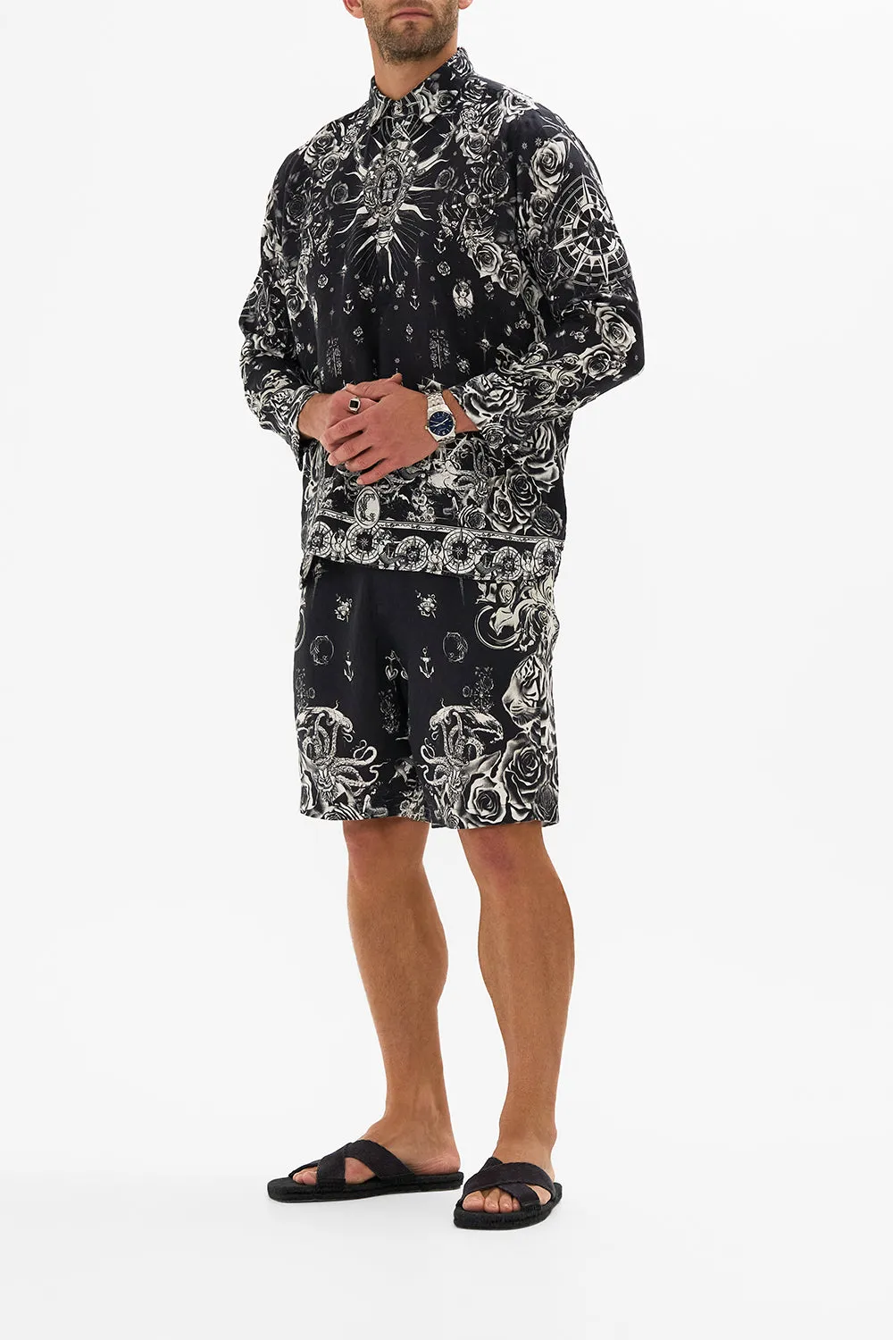 MENS HALF PLACKET TUNIC SHIRT TALES OF TATTOO