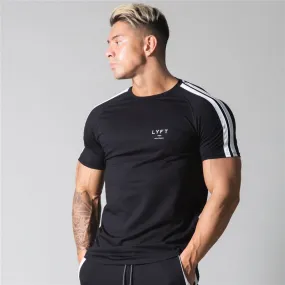 Men's Running Sport T-shirt Skinny Cotton Slim Shirts Gym Fitness Training.