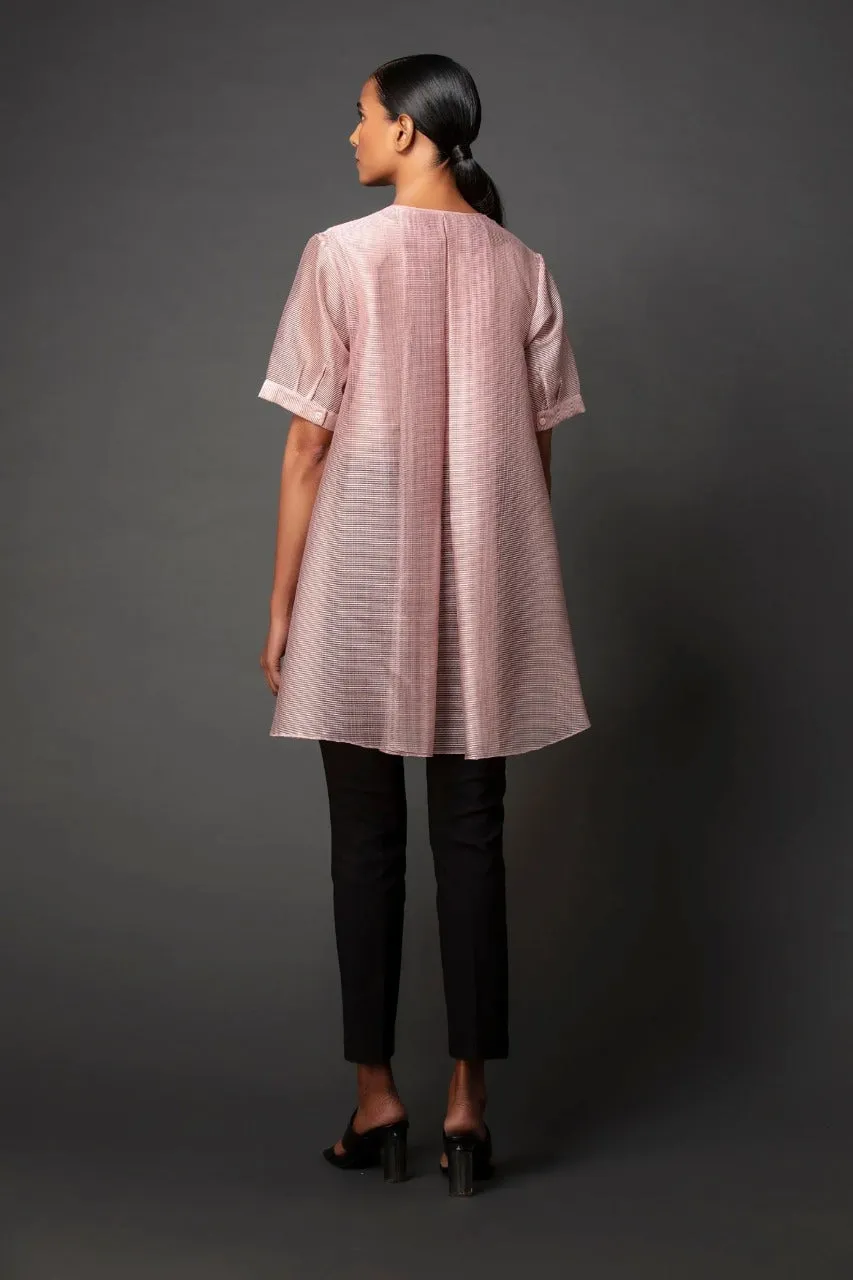 Metallic A-line shirt in Pink