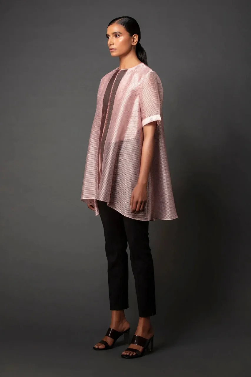 Metallic A-line shirt in Pink