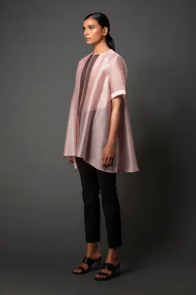 Metallic A-line shirt in Pink
