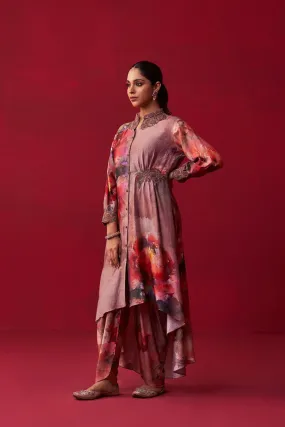 Metallic Bliss Shirt Style Tunic, And Dhoti Pants Set