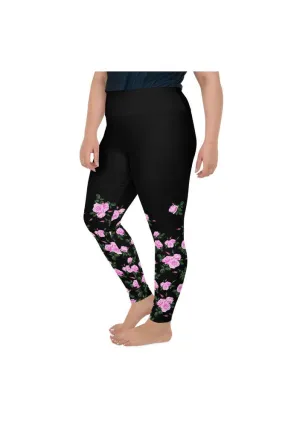 Midnight Rose All-Over Print Plus Size Leggings