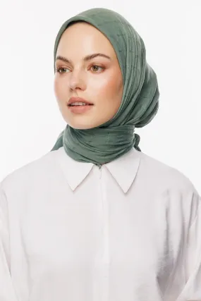 Mold Green Bamboo Jacquard Square Scarf