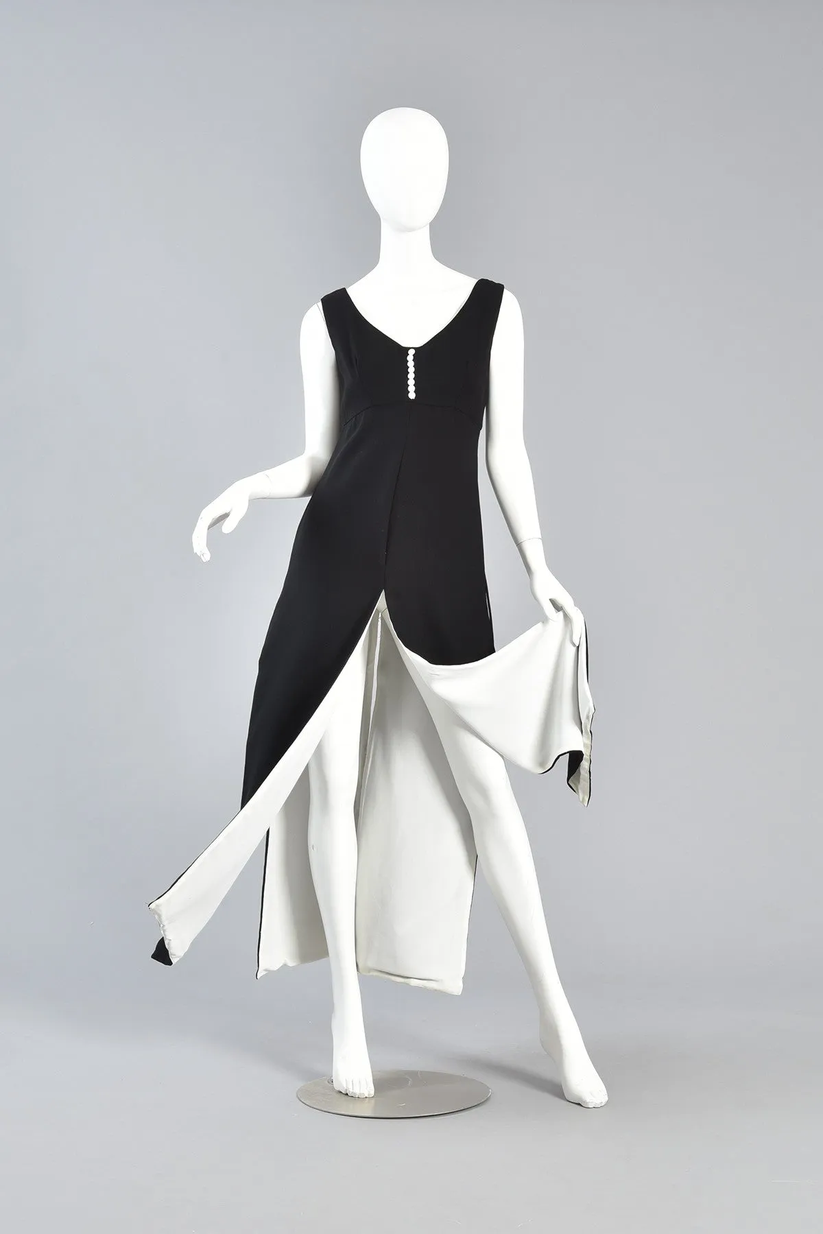 Monochrome 1960s Colorblock Carwash Dress
