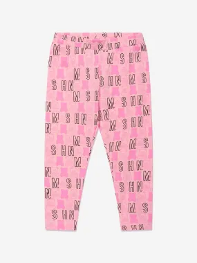 Moschino Baby Girls Cotton Teddy Toy Logo Leggings