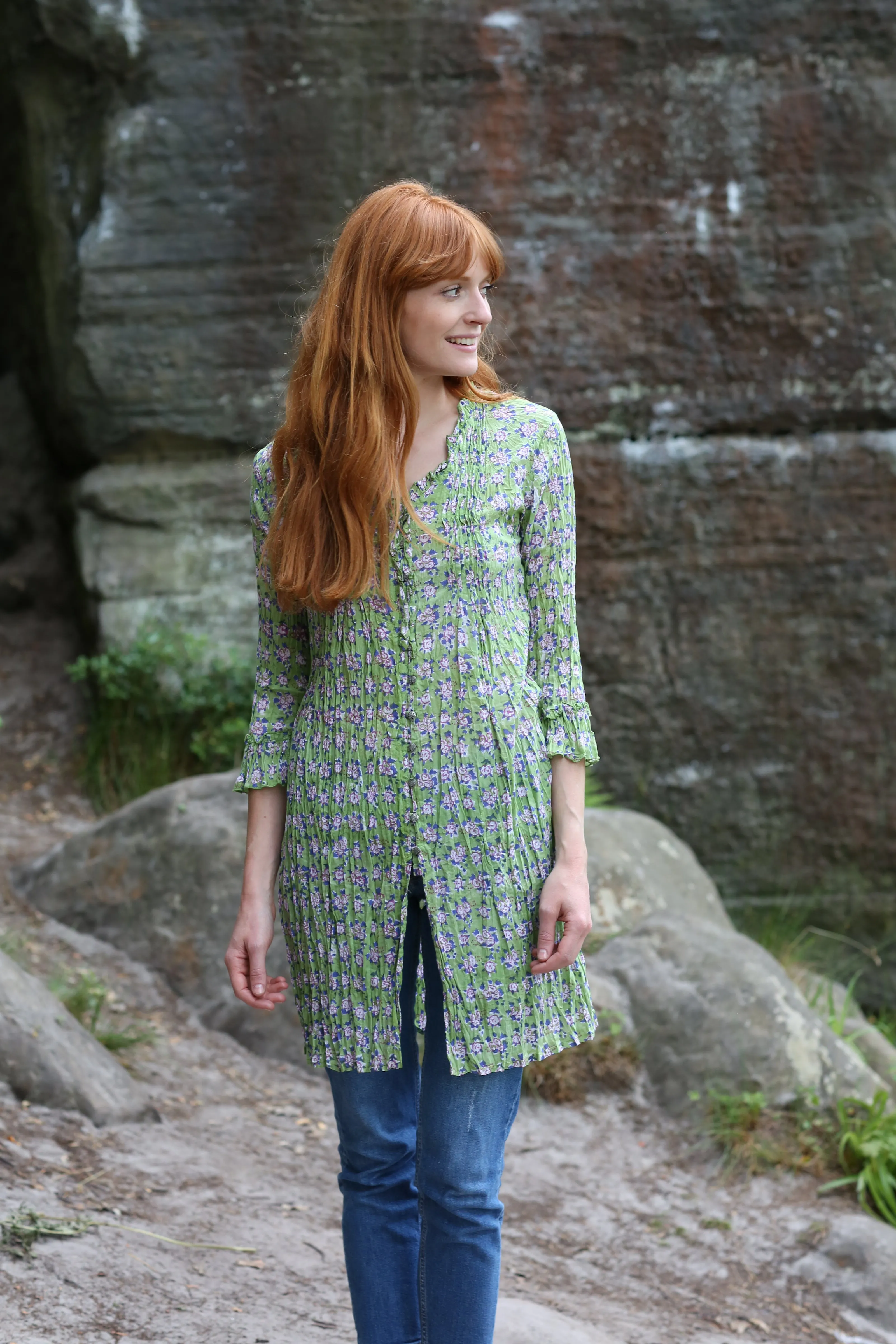 Mughal Tunic Hand block Printed In Pure Cotton Last Few Size Small 10