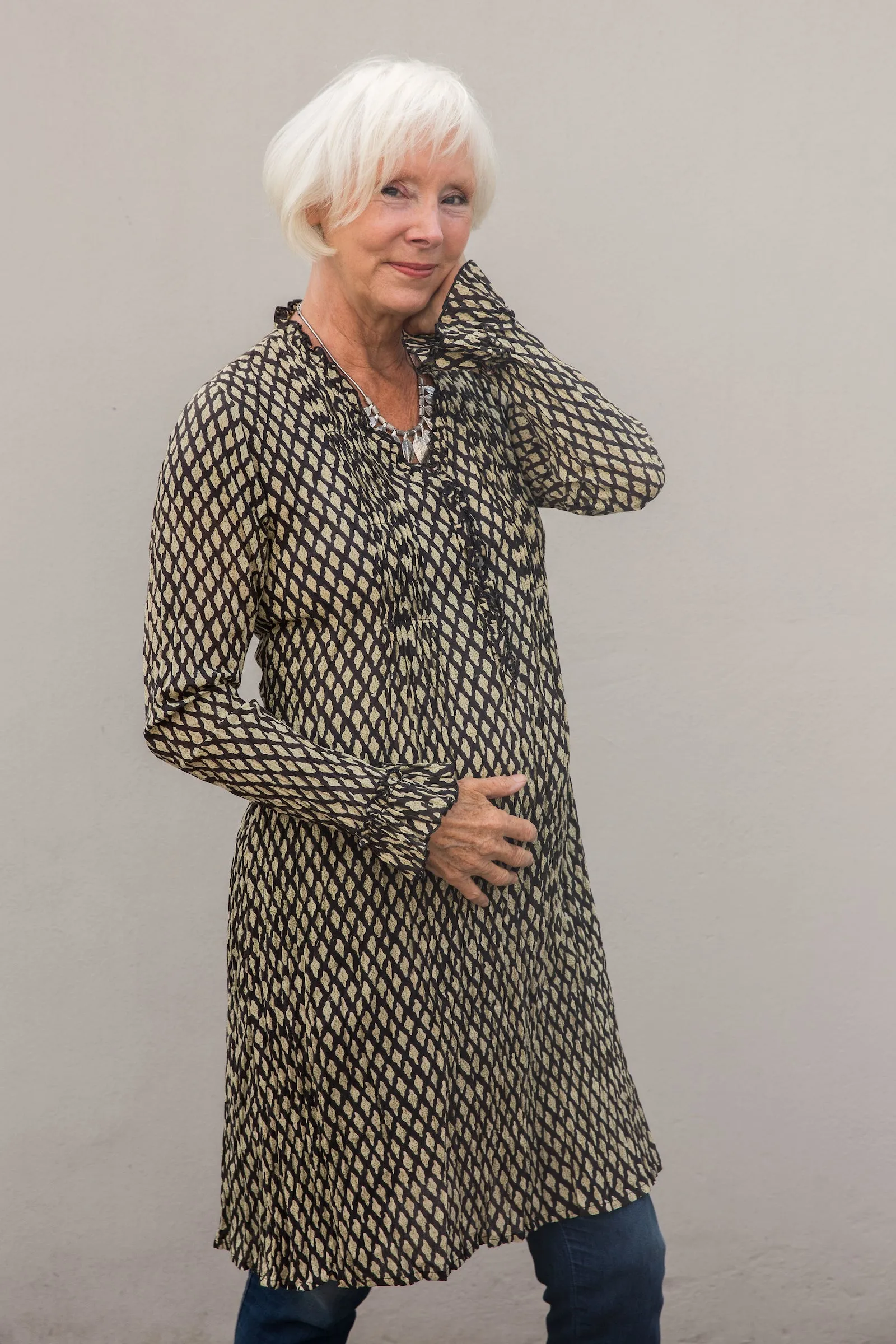 Mughal Tunic Hand block Printed In Pure Cotton! Only Size M=(10/12)