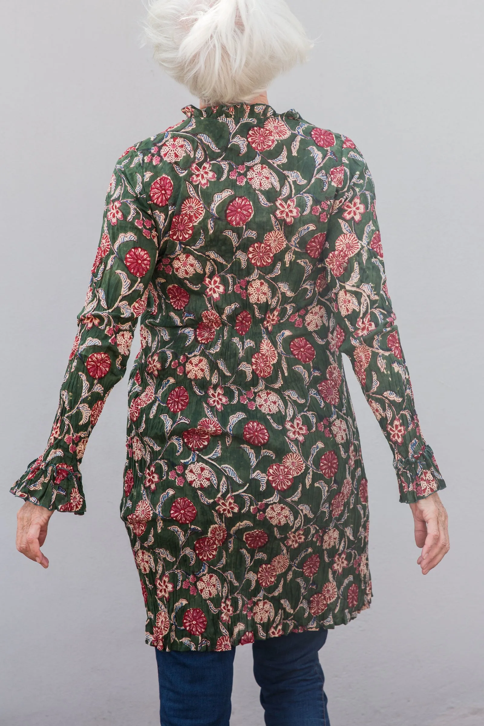 Mughal Tunic Hand block Printed In Pure Cotton! Only Size M=(10/12)