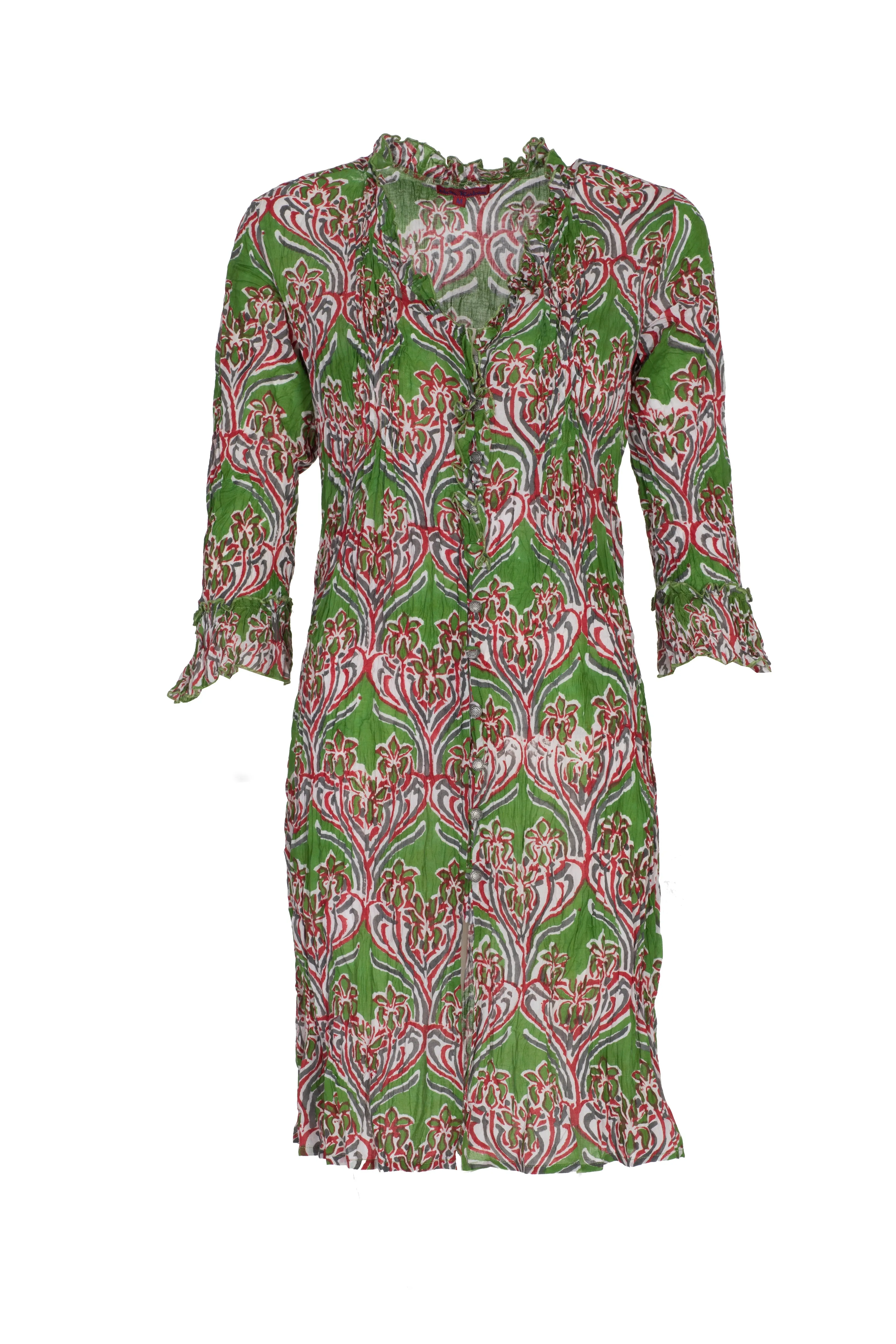 Mughal Tunic Hand block Printed In Pure Cotton! Only Size M=(10/12)