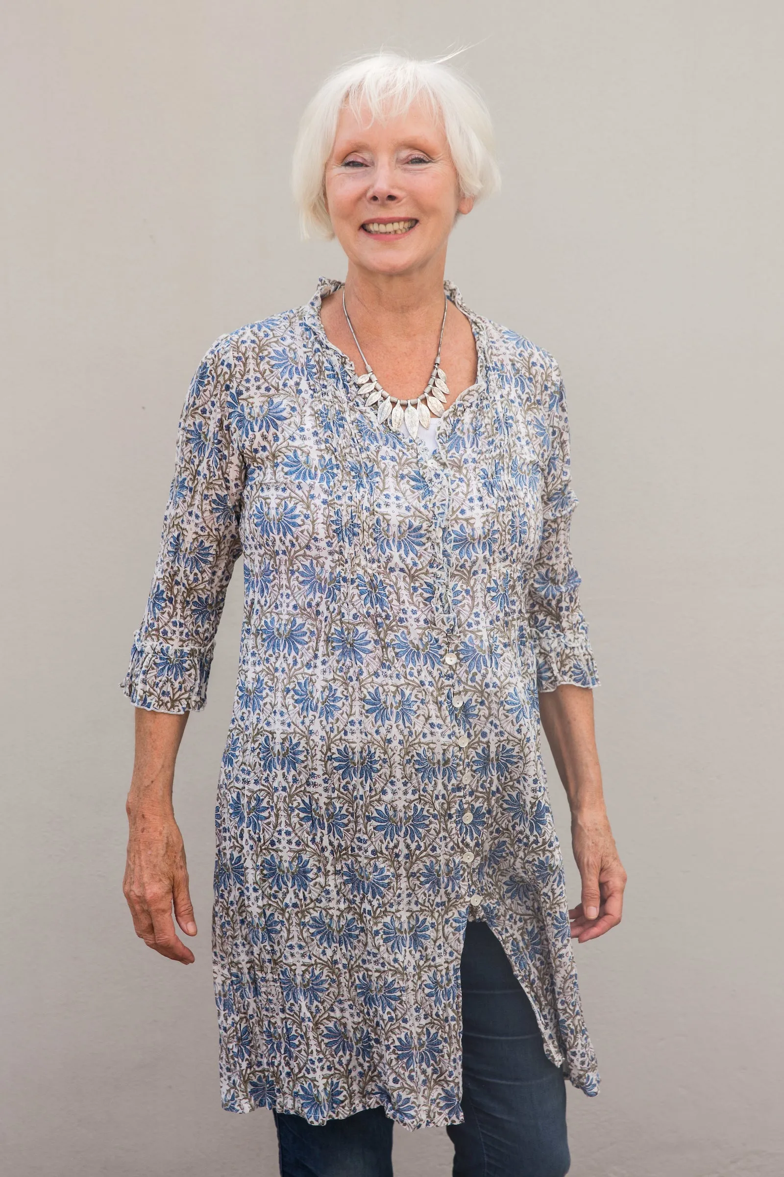 Mughal Tunic Hand block Printed In Pure Cotton! Only Size M=(10/12)