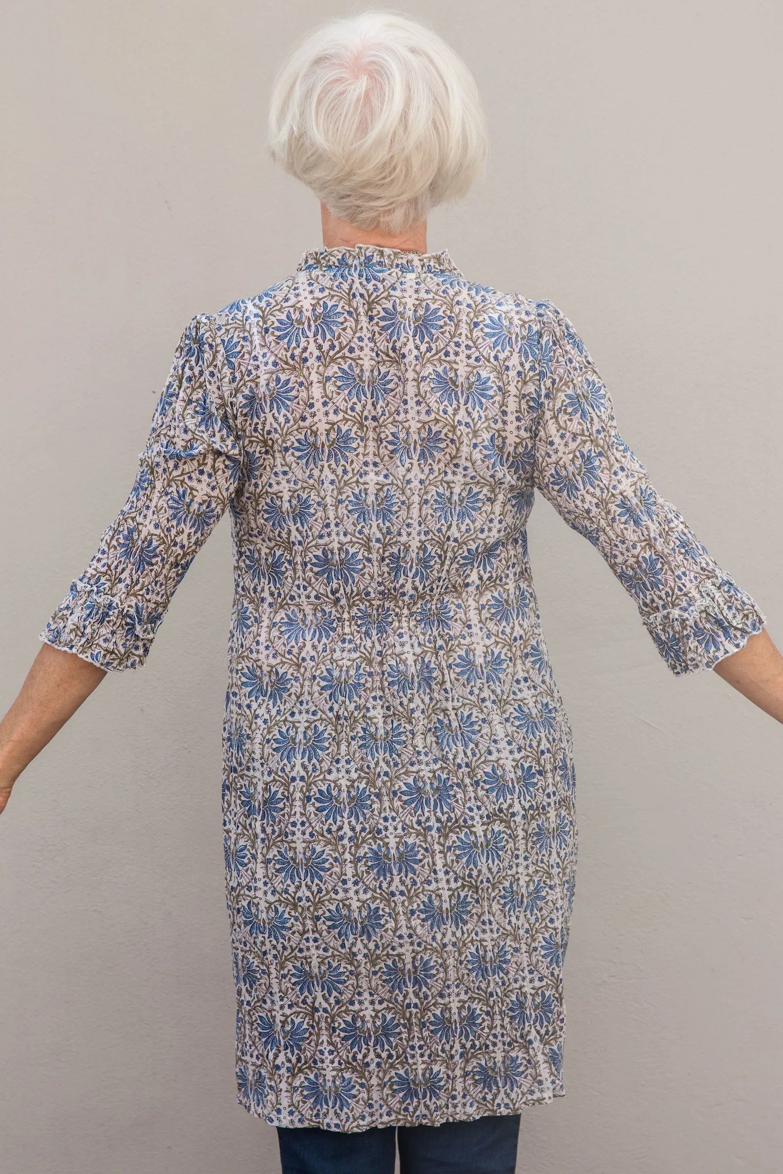 Mughal Tunic Hand block Printed In Pure Cotton! Only Size M=(10/12)