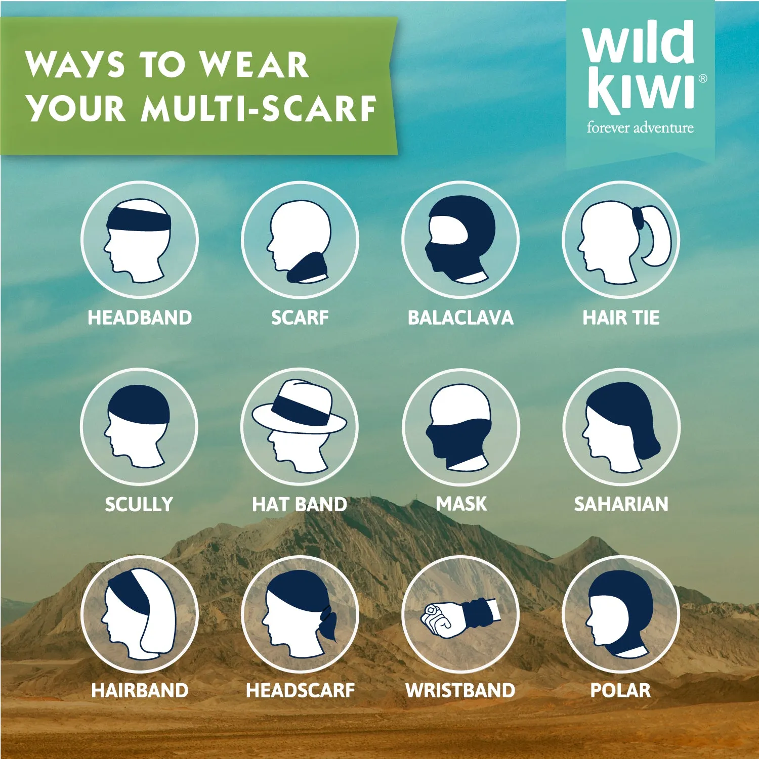 Multi Scarf | Face Mask | Bandana | Headband - Kowhaiwhai