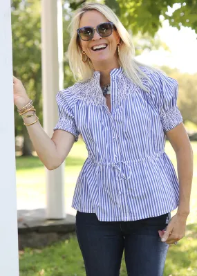 Napa Top- Blue Stripe