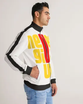 Never Give Up Men's Stripe-Sleeve Track Jacket