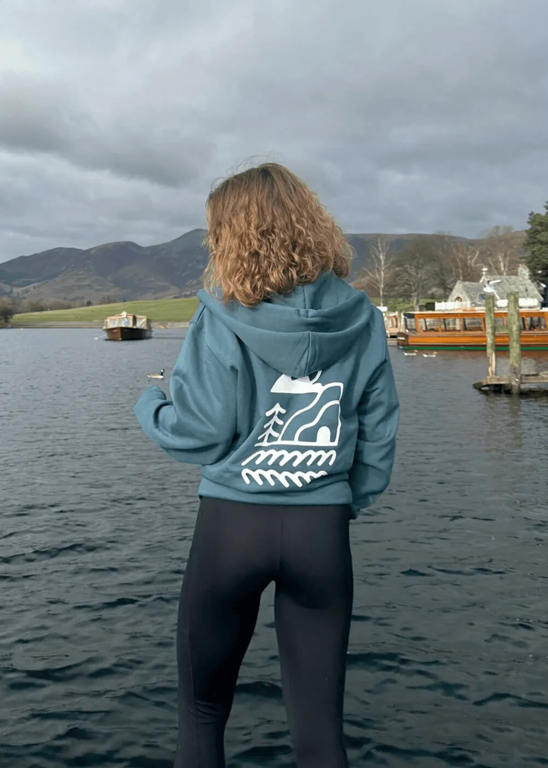 New Wave Teal Organic Zip Hoodie