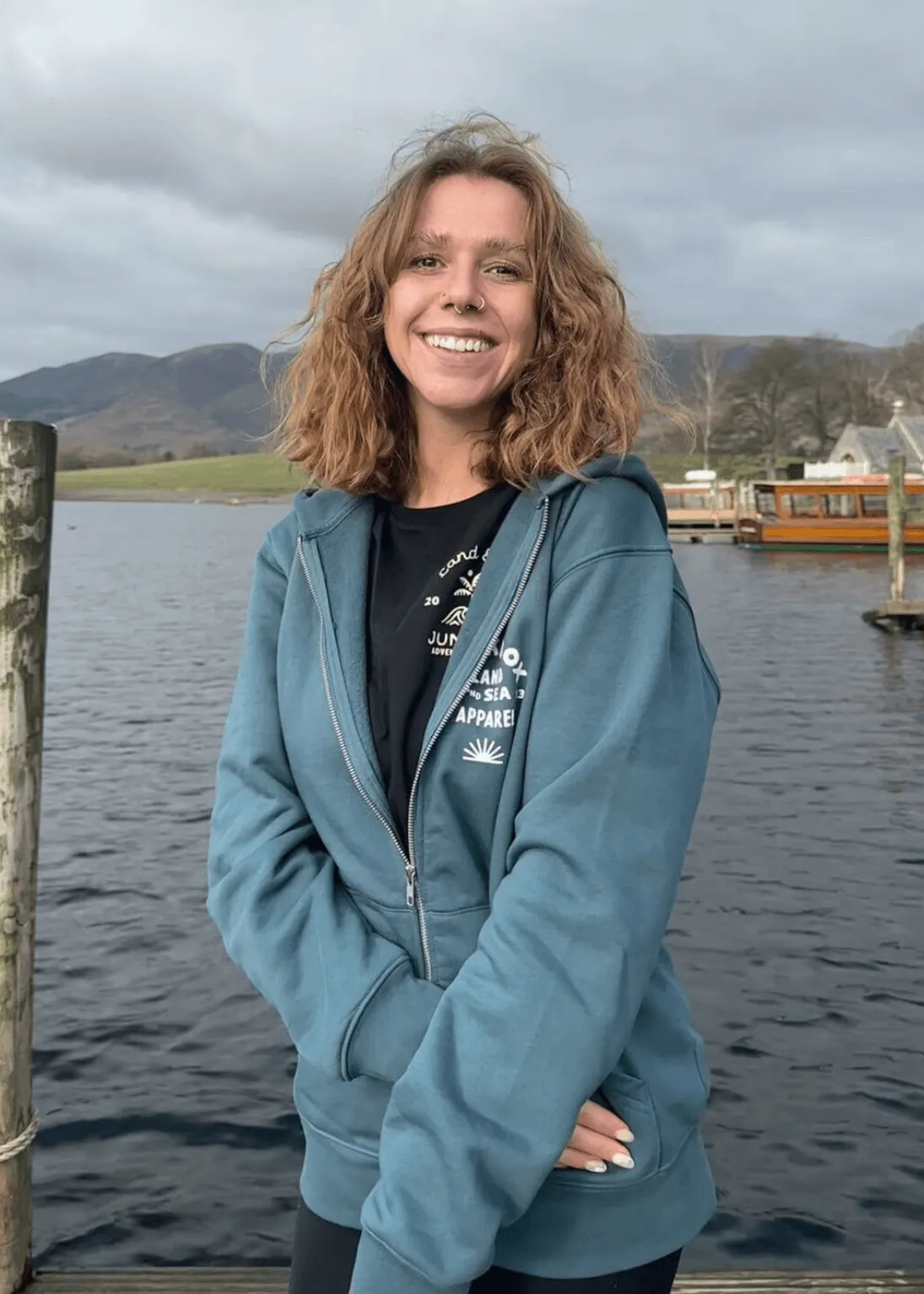 New Wave Teal Organic Zip Hoodie
