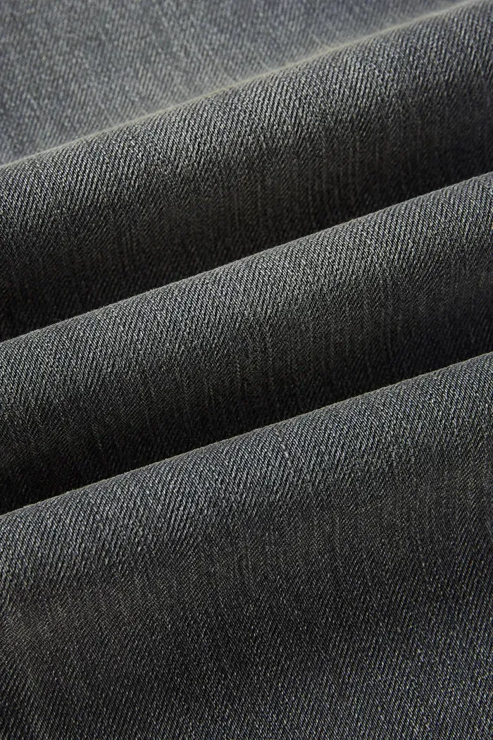Nora Cropped Bell Bottom Jeans in Cotton Blend Denim