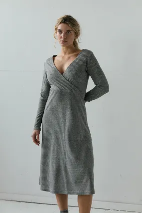 Nori Dress in Heather Gray Rib