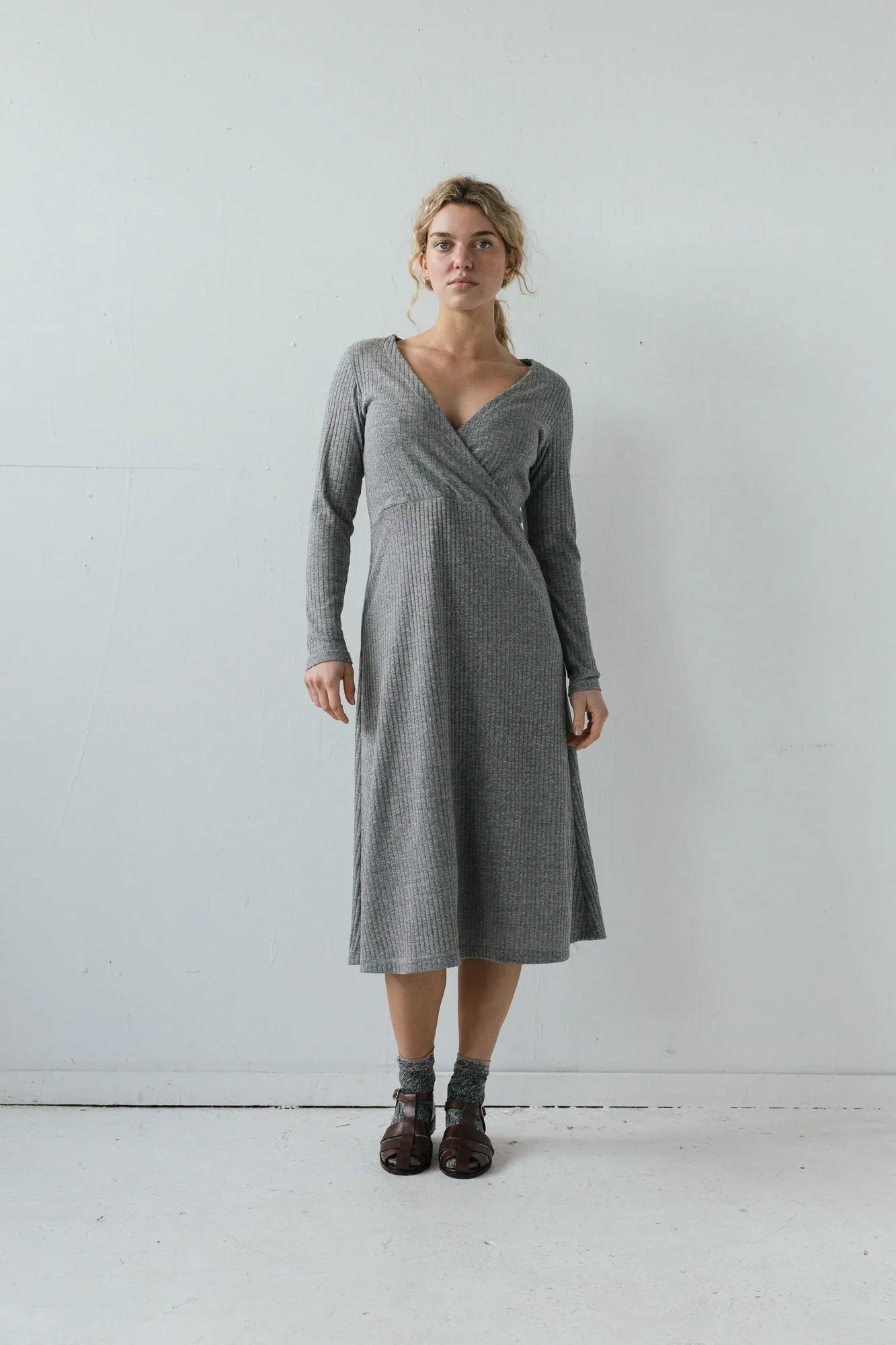 Nori Dress in Heather Gray Rib