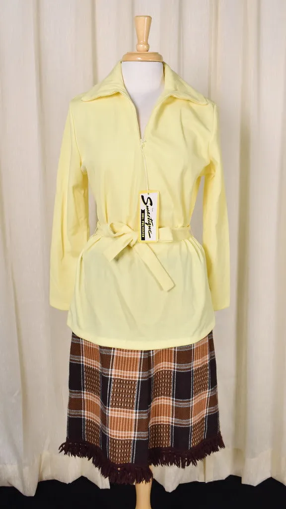 NWT 1960s Vintage Yellow Tunic Top