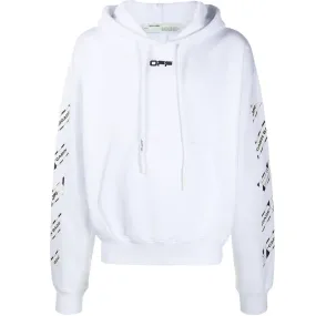 Off-White Airport Tape Slim Fit White Hoodie
