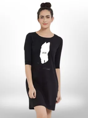 OFFLINE MOOD THREE QUARTER SLEEVE SIDE POCKET T-SHIRT FOR WOMEN'S