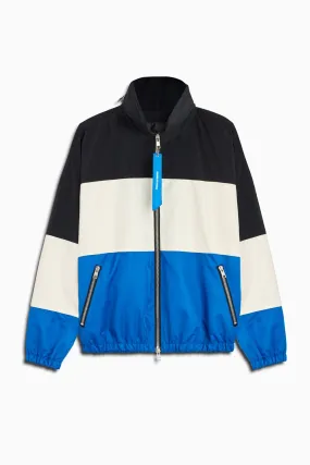 panel track jacket / black   ivory   cobalt