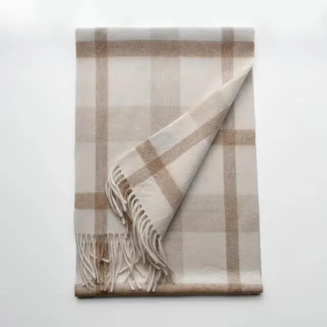 Pastel plaid cashmere scarf | Cashmere Accessories by Econica