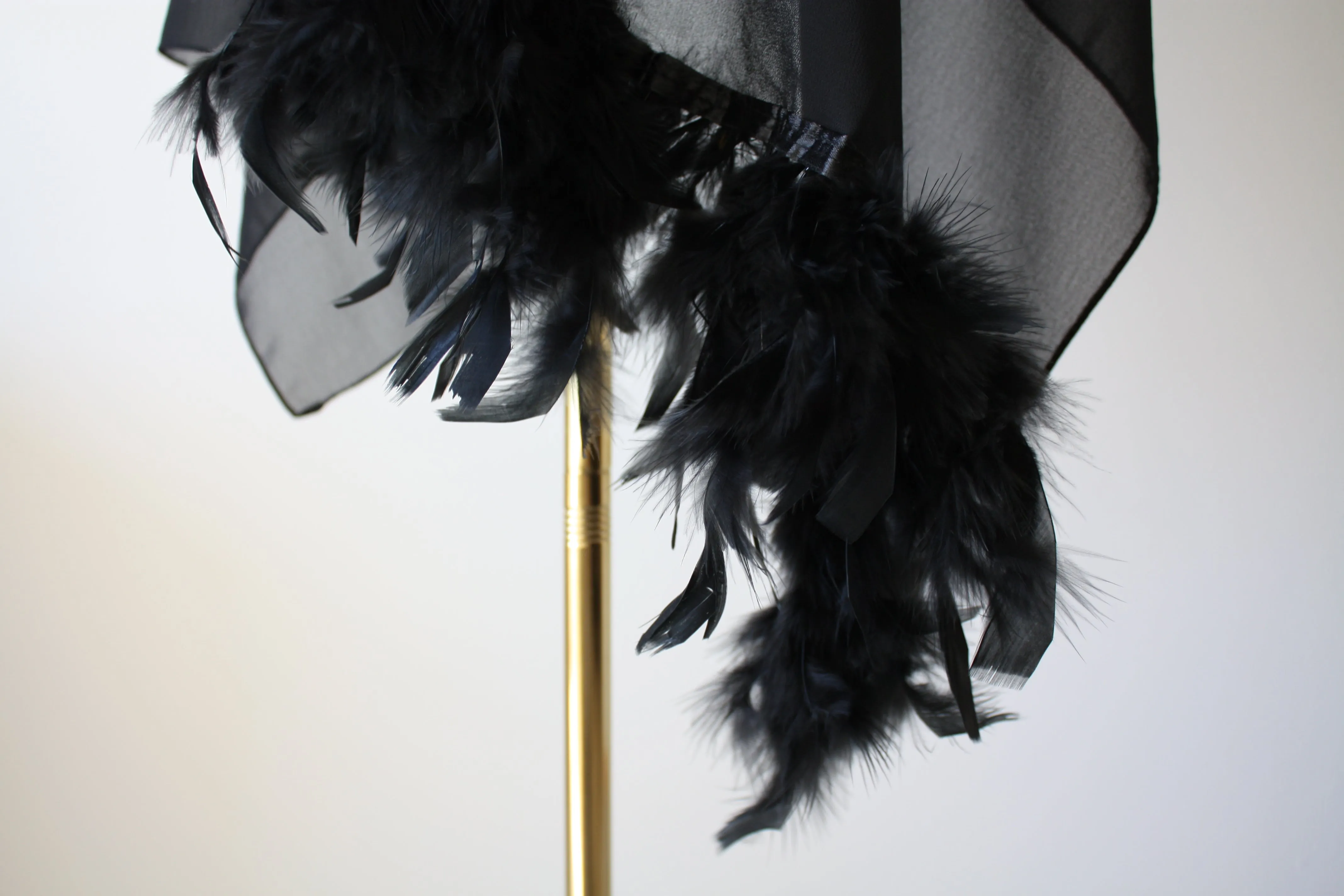 Pink Stole with Feathers
