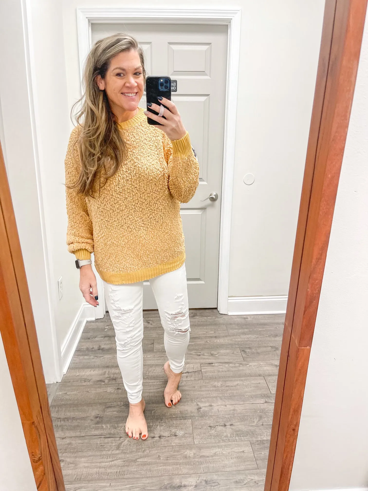 Popcorn textured puff sleeve pullover knit sweater