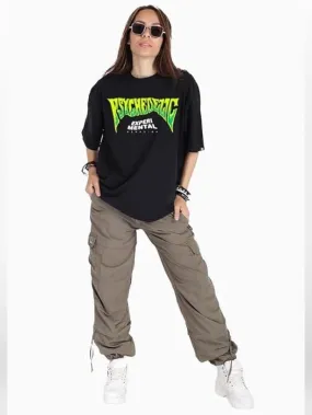 Psychedelic: EXPERIMENTAL BEHAVIOR Graphic Printed Womens Drop Shoulder T-shirt Legacy Boutiques Dhaka