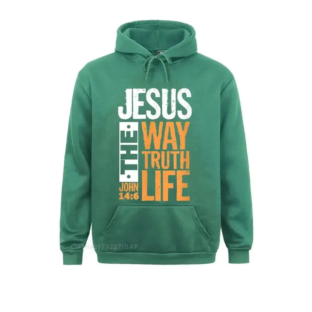 "Jesus The Way, The Truth, The Life" Bible Verse Hoodie – Christian Faith-Based Apparel