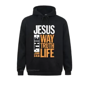 "Jesus The Way, The Truth, The Life" Bible Verse Hoodie – Christian Faith-Based Apparel
