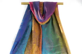 Rainbow Royal Paisley Pashmina Scarf Bohemian Shawl